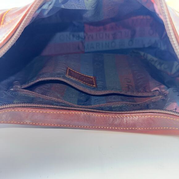 Marino Orlandi Genuine Leather Shoulder Tote Bag Reddish Brown Made in Italy NWT - Picture 8 of 10
